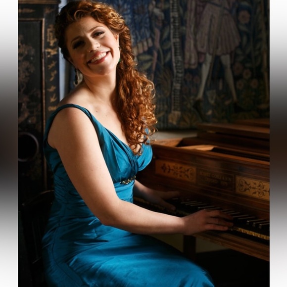 Lazaro peacock green taffeta gown, size 12 - Picture 8 of 9